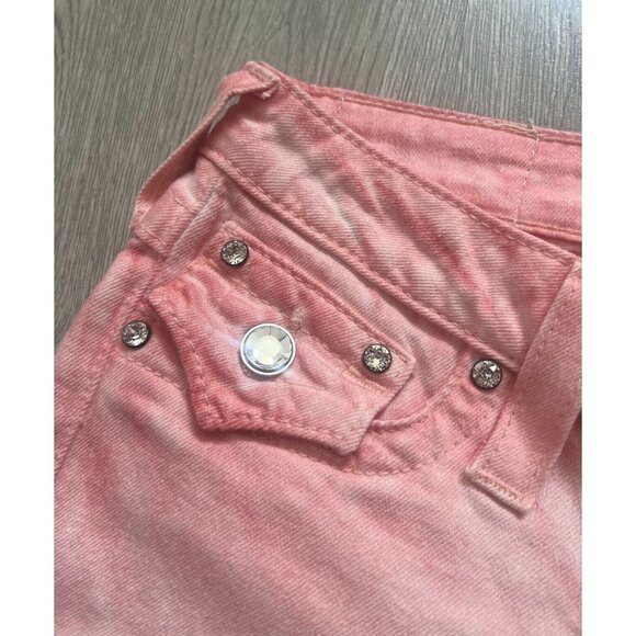 NWT True Religion Swarovski Crystals Leggings Pink Skinny Jeans Misses Size 25 - Picture 4 of 15